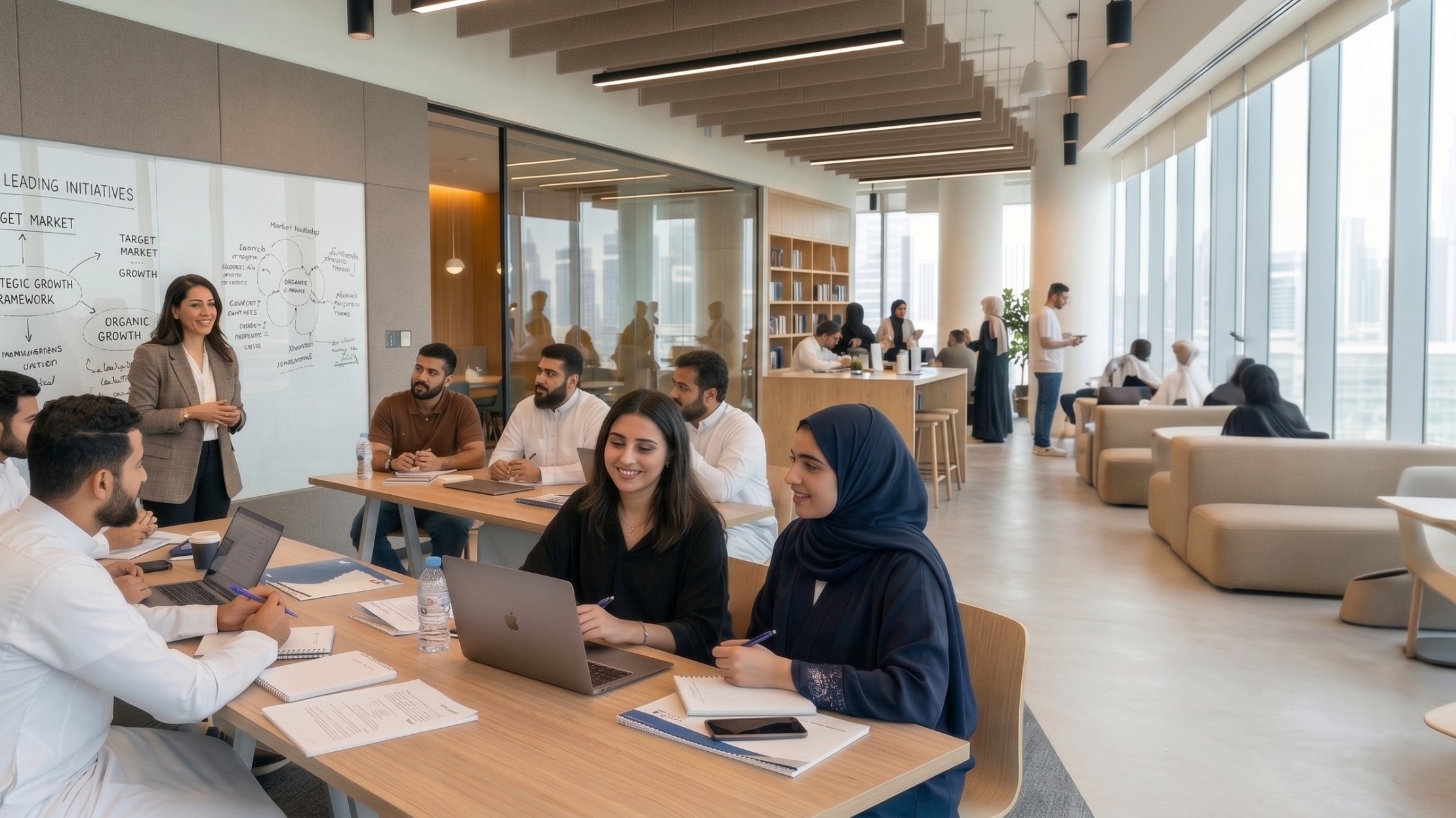 شباب أردنيون في بيئة تدريبية حديثة